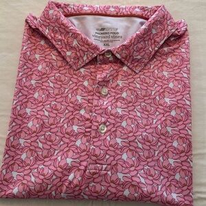 EUC Vineyard Vines Pink Floral-Print Polo XXL